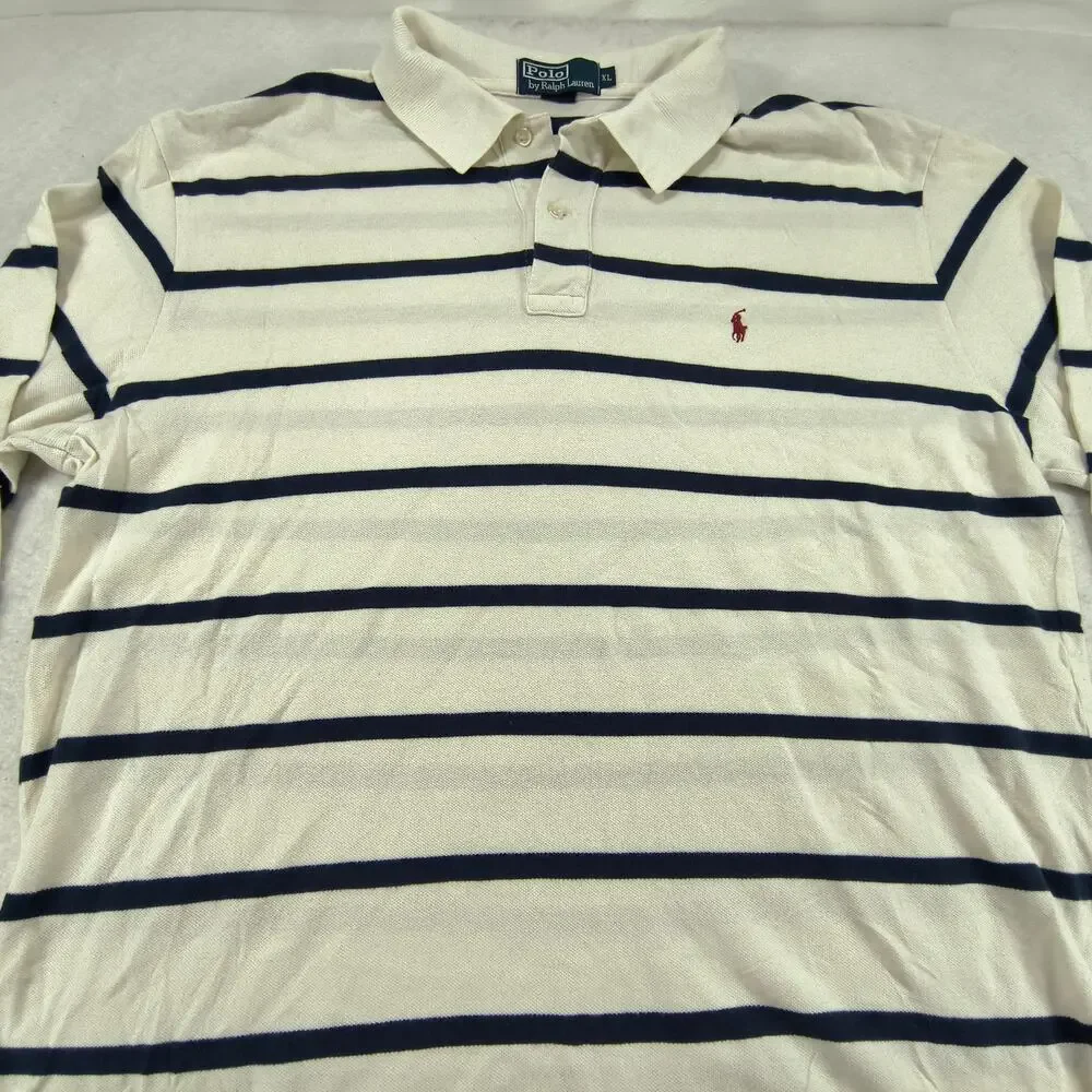 Polo by Ralph Lauren Casual Collared Polo Shirt Mens Size Extra Large XL White